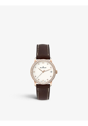 6127-2987-55 Villeret diamond set and leather automatic watch