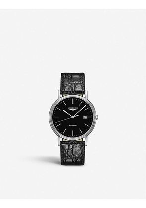 L49214522 Presence stainless steel and leather watch