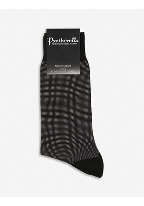 Pantherella Men's Black Birdseye Socks, Size: L