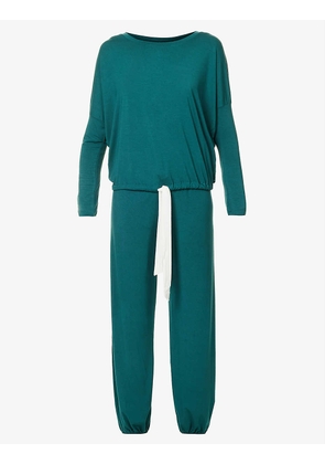Gisele slouchy stretch-woven pyjama set