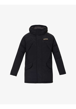 Epoch brand-patch funnel-neck shell hooded jacket