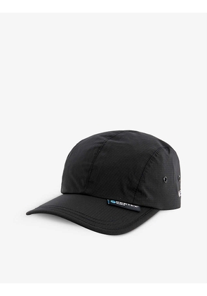 Brand-tab woven baseball cap