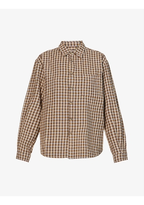 Checked chest-pocket cotton shirt