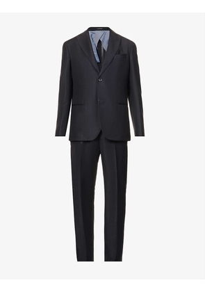 Single-breasted slim-fit wool-blend suit