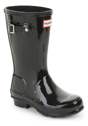 Hunter Original kids gloss wellington boots 7-10 years, Size: EUR 37 / 4 UK, Black
