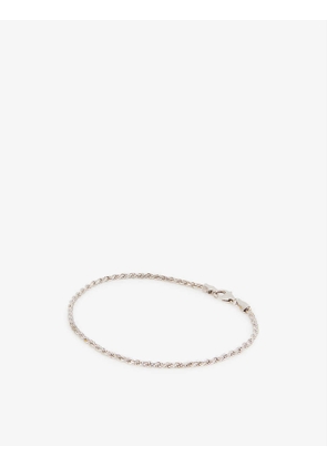 Rope Chain sterling silver polished rhodium-plated bracelet