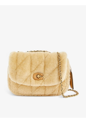 Madison quilted shearling and leather shoulder bag