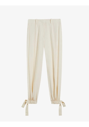 Madolyn cuffed relaxed-fit mid-rise tapered woven trousers