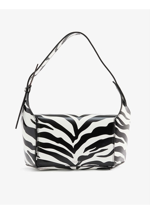 7/7 Zebra-Print Leather Shoulder Bag