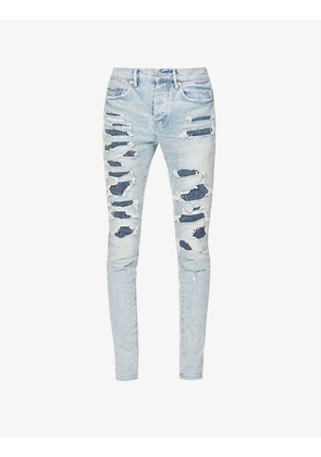 Destroyed slim-fit stretch-denim jeans