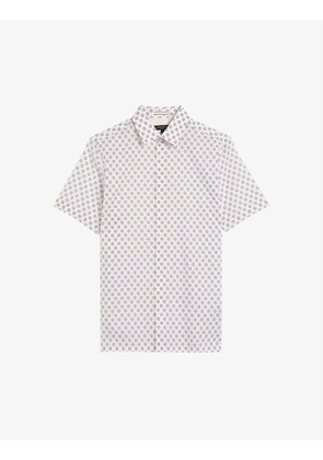 Yannic geometric print cotton shirt