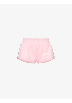 Track logo-printed mid-rise woven shorts