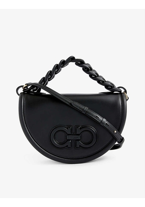 Aura chain-embellished leather shoulder bag