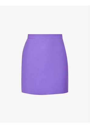 Woven wool-blend mini skirt