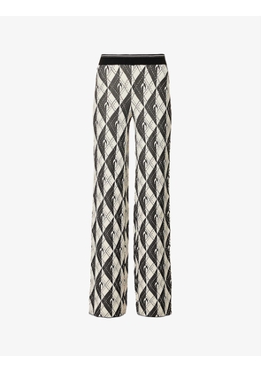 Royal Moon straight-leg mid-rise knitted trousers