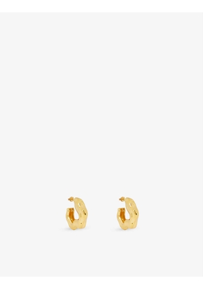 Feminine Waves 18ct gold-plated brass earrings