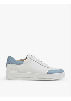 Teddy contrast-panel leather trainers