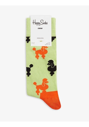 Poodle graphic-print cotton-blend socks