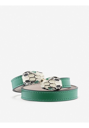 Serpenti Forever wrap-around leather and enamel bracelet