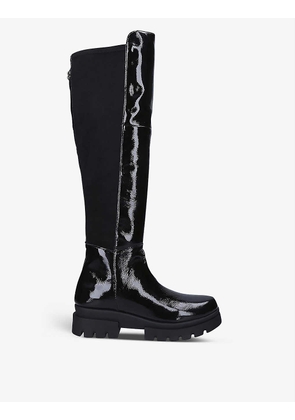 Run 50 cleated-sole leather knee-high boots
