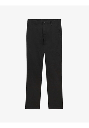 Pitch washed slim-fit tapered stretch-cotton trousers