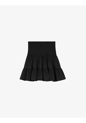 June smocked woven mini skirt