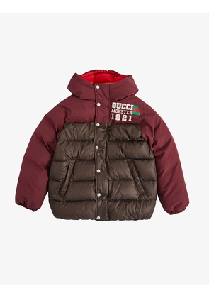 Quilted brand-embroidered shell-down jacket 4-12 years