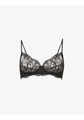 Exotique embroidered stretch-woven bra
