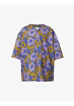 Sandit floral-print oversized cotton shirt
