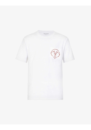 Buddha-print pocket regular-fit cotton-jersey T-shirt