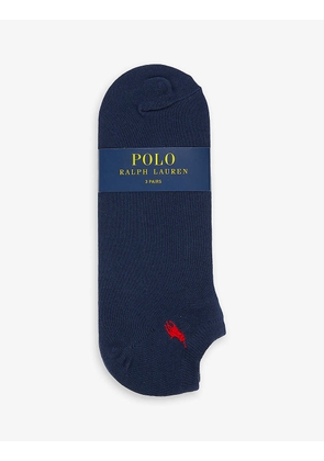 Logo-embroidered pack of three cotton-blend socks