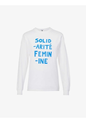 Solidarité text-print organic-cotton T-shirt