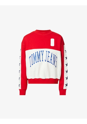 NBA logo-embroidered colour blocked cotton-jersey sweatshirt