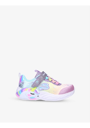 Unicorn Dreams light-up glitter-woven low-top trainers 4-10 years
