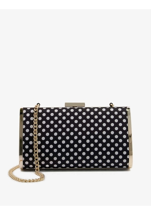 Blaike polka-dot hard-case woven clutch bag