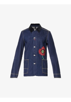 Poppy brand-patch regular-fit denim jacket