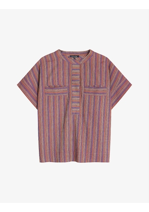 Positano striped cotton blouse