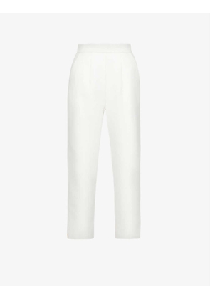 High-rise tapered woven trousers
