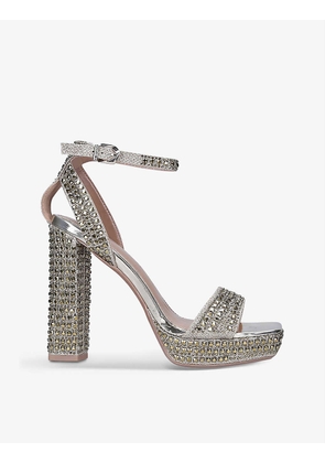 Kianni embellished metallic woven platform sandals