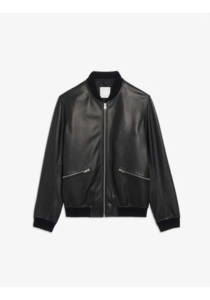 Monaco zip-up leather bomber jacket