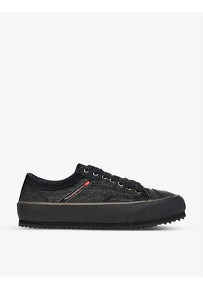 S-Principia flatform cotton and leather low-top trainers