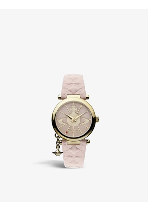 Vivienne Westwood Watches Womens Gold/ Pink VV006PKPK Orb II Gold-plated PVD and Leather Watch