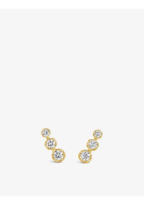 Dinny Hall Elyhara 14ct yellow-gold and diamond triple-stud earrings