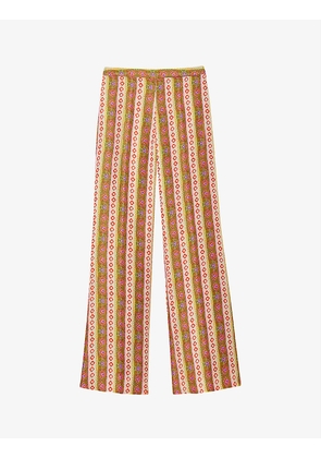 Before graphic-print wide-leg woven trousers