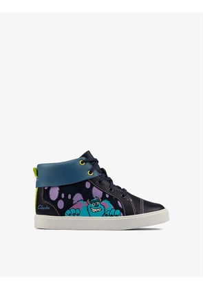Clarks x Disney Pixar City Scare leather high-top trainers 5-8 years