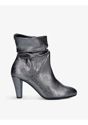 Rita metallic faux-leather ankle boots