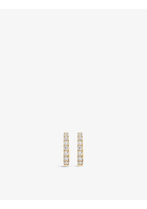Mini Halo 14ct recycled yellow-gold and 0.18ct diamond hoop earrings