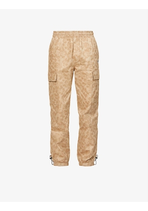 Mid-rise cotton cargo trousers