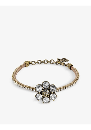 GG Marmont crystal and leather bracelet