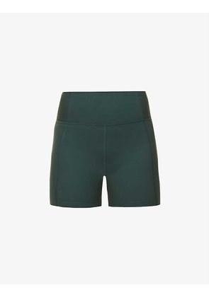 High-rise stretch-jersey recycled polyester-blend cycling shorts
